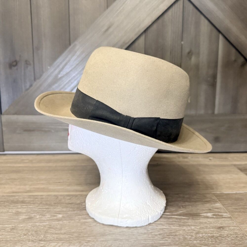 Vintage 1950s Stetson Royal De Luxe Fedora Gray Fur Felt Fedora Hat Rothschild 7